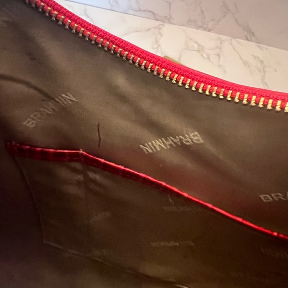 Brahmin‎ Fuchsia Crocodile-Embossed Shoulder Bag|Good Condition - Picture 14 of 16